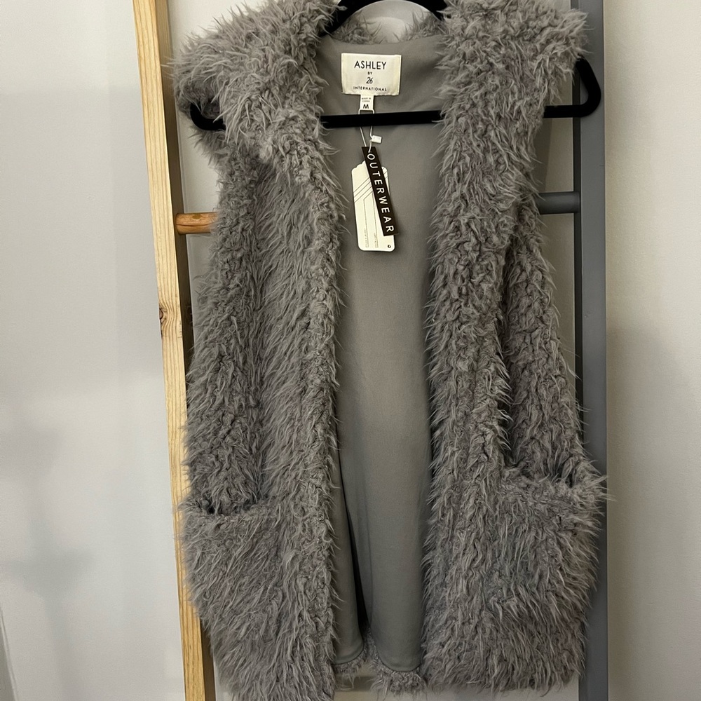 NWT Fuzzy Gray Cardigan
